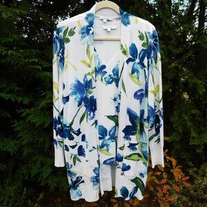 Chicos Sweater Set - Long Cardigan Sweater with Matching Sleeveless VNeck